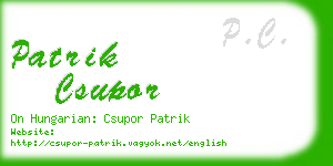 patrik csupor business card